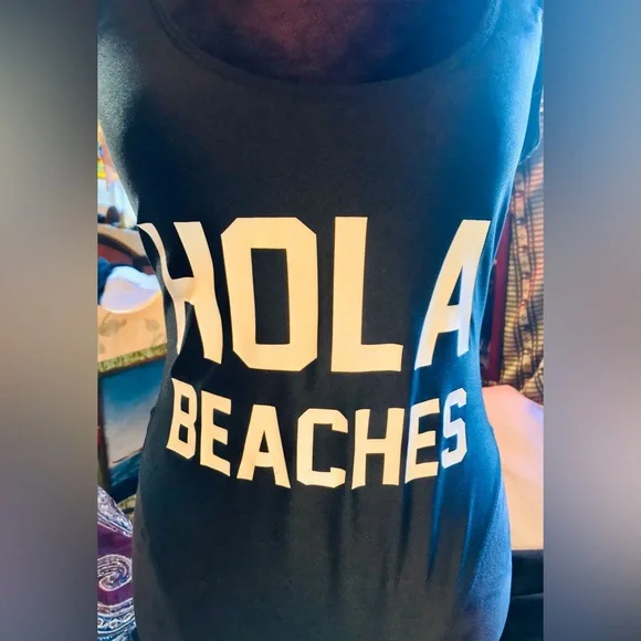 Old Stock No Tag Private Party Hola Beaches One Piece Slim Black Swim Suit ML - Picture 4 of 16